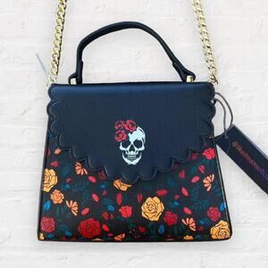 Skull and roses purse day of the dead sugar skull